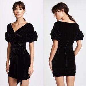 Free People Silk Blend Velvet Wrap Dress